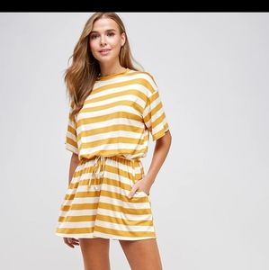 Orange and white romper